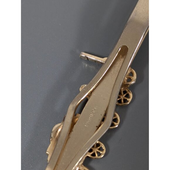 Vintage Pioneer Wagon Money Clip Gold Tone Mens - Picture 5 of 6